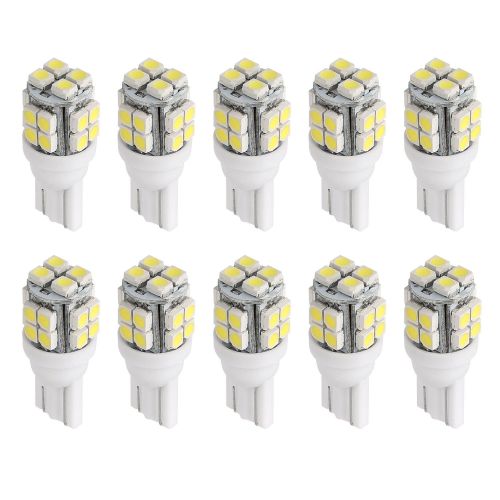 a10Pcs 12V T10 LED Light Bulb Wedge Base Interior Dome Map LED Lights License Plate Trunk Side
