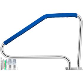 VEVOR Pool Handrail, 49.4" x 34" Swimming Pool Stair Rail, 304 Stainless Steel Stair Pool Hand Rail Rated 375lbs Load Capacity