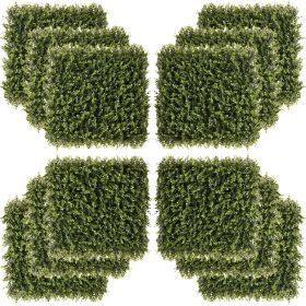 Artificial Grass Wall Panel Backdrop, 12 20" x 20" Boxwood UV Protection Privacy Coverage Panels for Indoor & Outdoor Decor, Wall & Fence Coverin