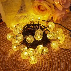 39ft 100 Big Bulb Solar Crystal Ball; Bubble Light String; 1inch Waterproof Solar Outdoor Light Strip; 8 Lighting Modes; Solar Light String For G (Color: Warm Light, size: 39 feet 100 lights)