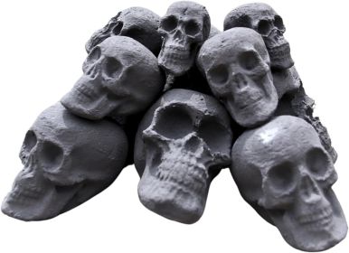 Ceramic Skulls for Fire Pit, Outdoor Fire Tables, 7pcs Reusable Spooky Imitated Human Skull Gas Log for Party, Bonfire,Campfires,Fireplaces, 3.1 (Style: 10pcs Tiny)